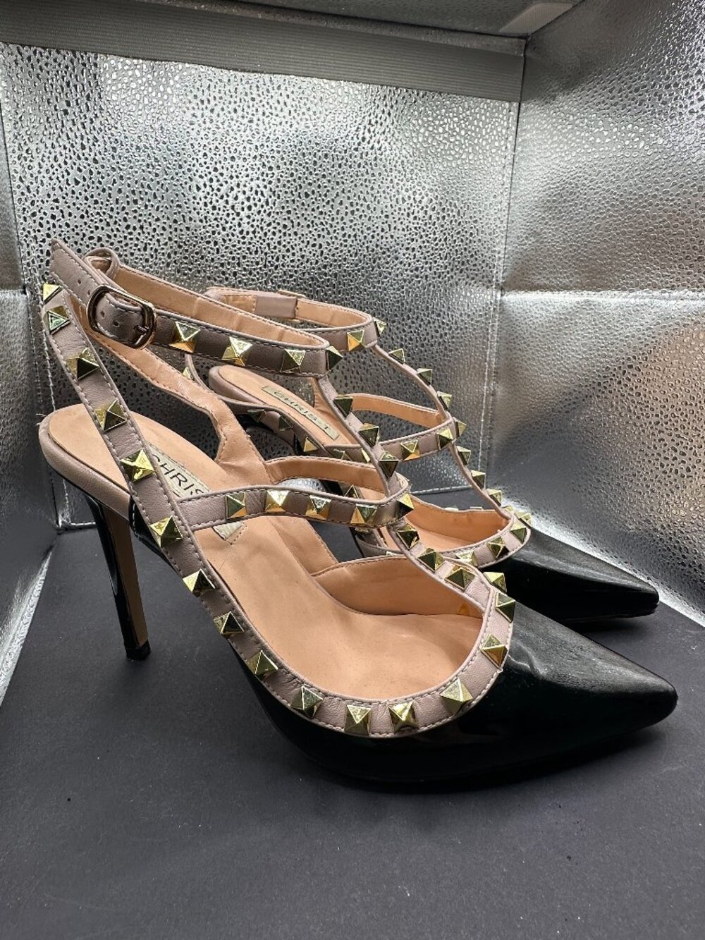 Black & Tan Slingback High Heels Size 7